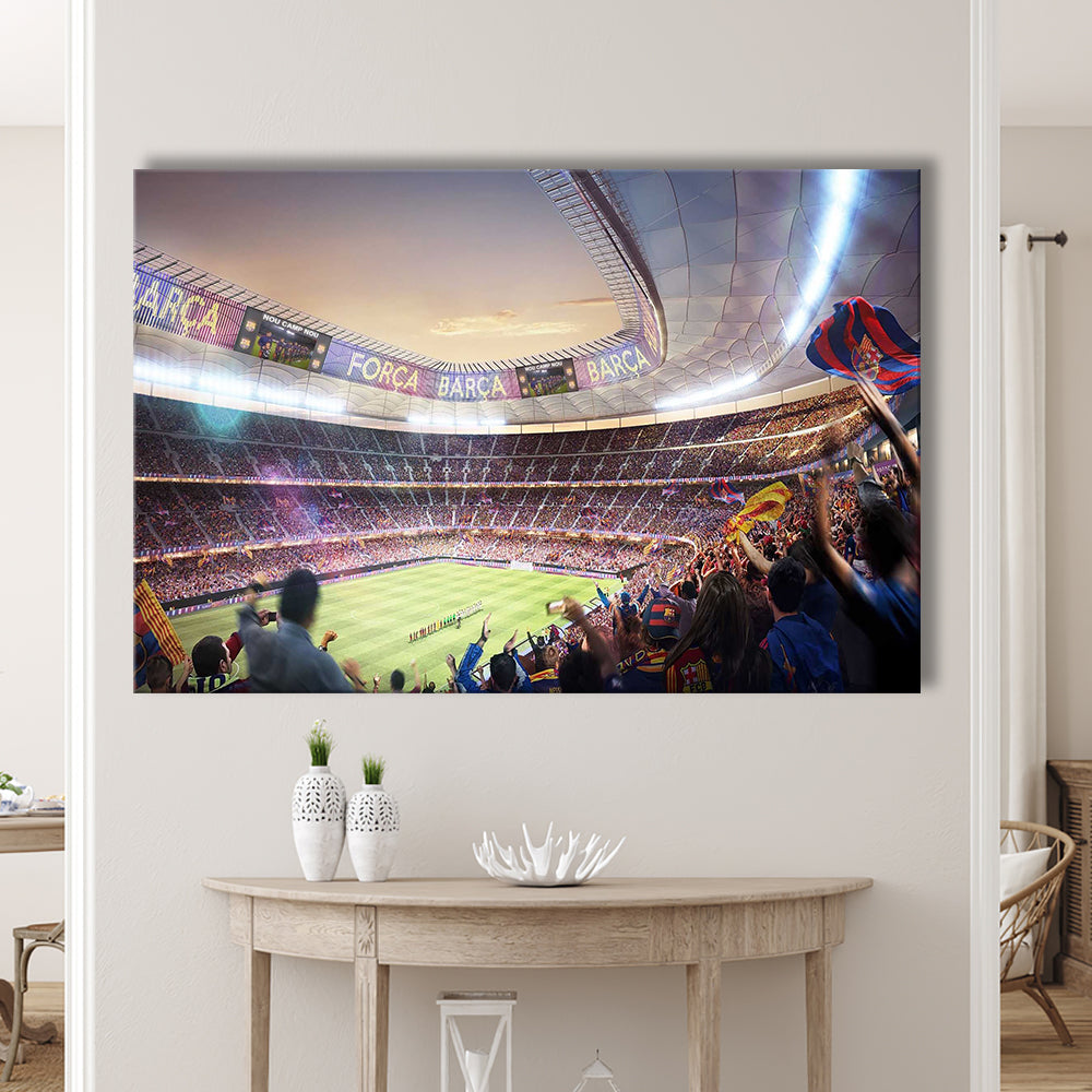 Barcelona Stadium, Stadium Canvas, Sport Art, Gift for him, Man Cave Decor, Art Print, Canvas Print Wall Art