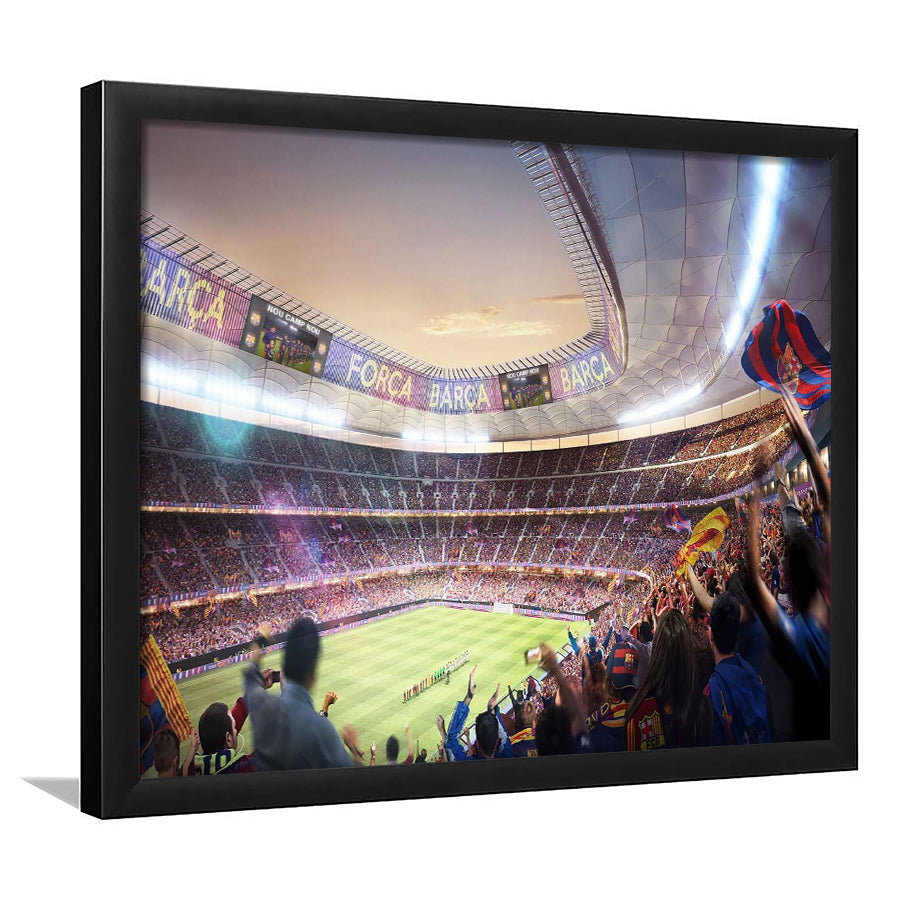 Barcelona Stadium, Stadium Canvas, Sport Art, Gift for him, Framed Art Print Wall Decor, Picture Framed