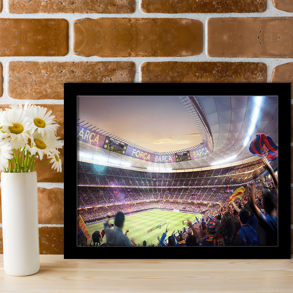 Barcelona Stadium, Stadium Canvas, Sport Art, Gift for him, Framed Art Print Wall Decor, Picture Framed