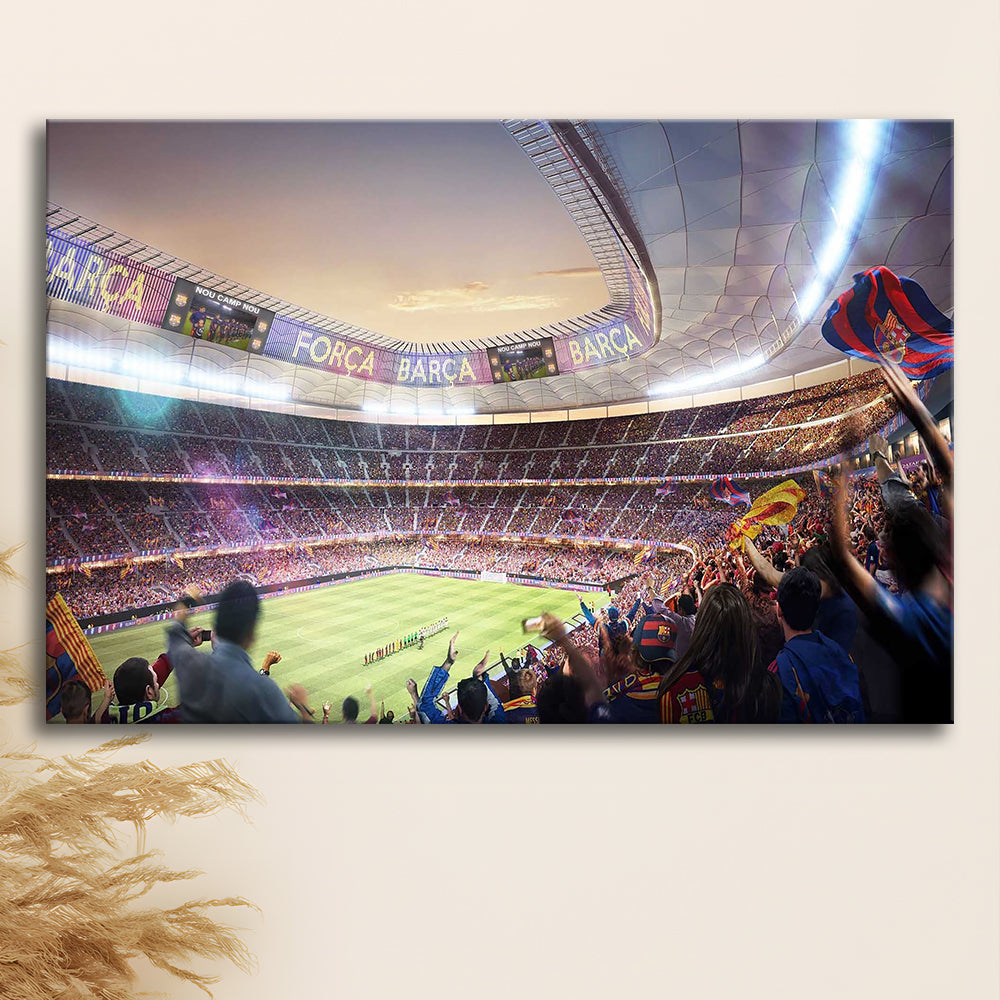 Barcelona Stadium, Stadium Canvas, Sport Art, Gift for him, Man Cave Decor, Art Print, Canvas Print Wall Art