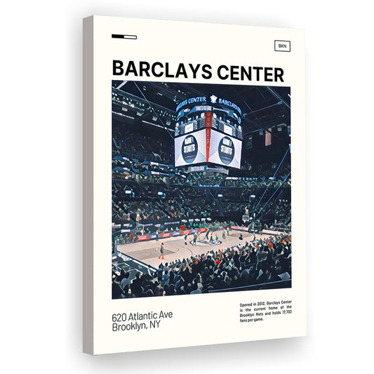 Barclays Center Print, Brooklyn Nets Stadium Canvas Art, Fan Gifts, Sport Art, Canvas Print Wall Art