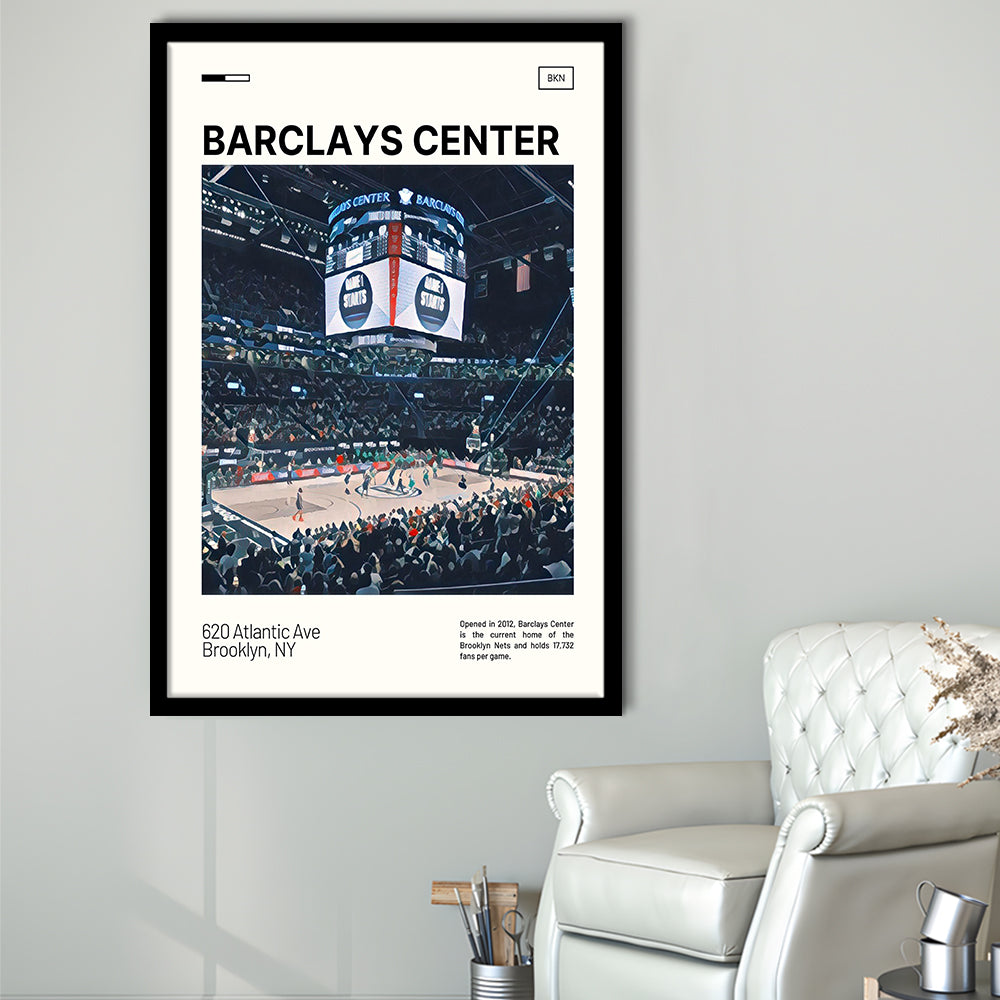 Barclays Center Print, Brooklyn Nets Stadium Art, Gifts for him, Sport Art, Framed Art Print Wall Decor