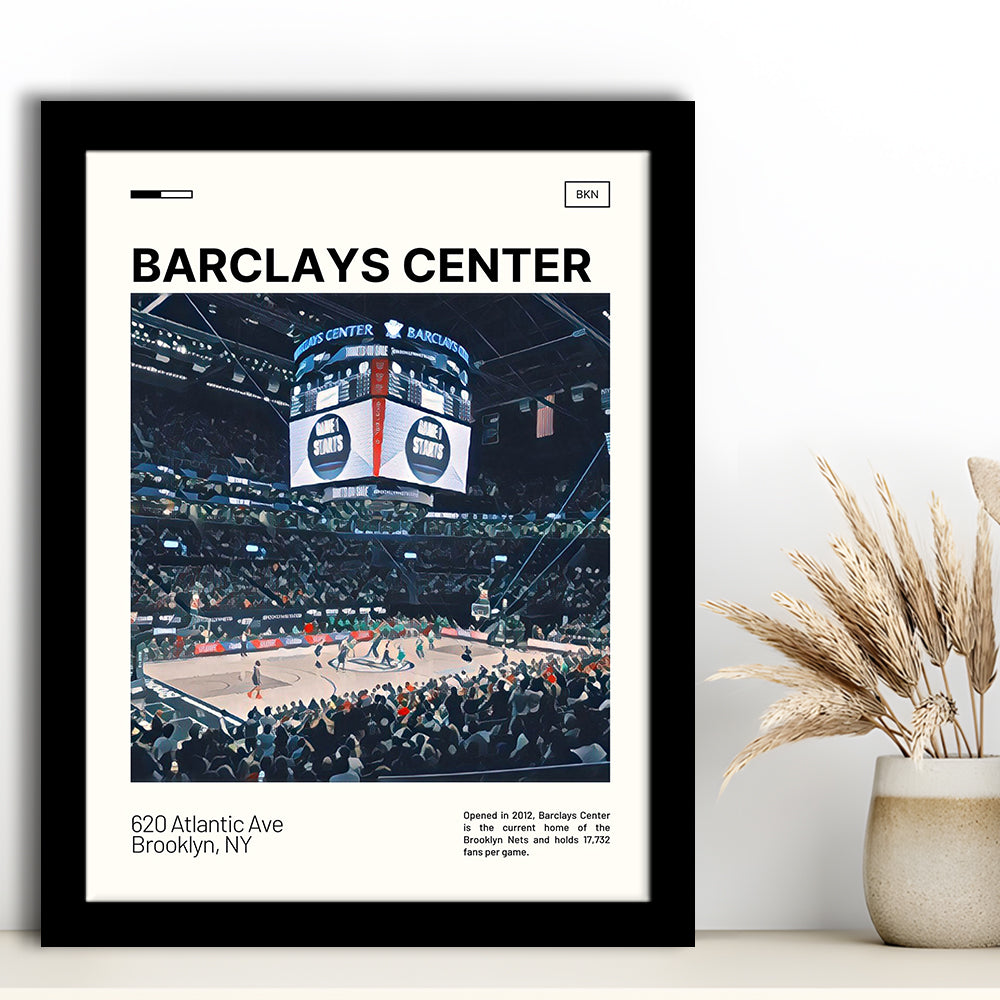 Barclays Center Print, Brooklyn Nets Stadium Art, Gifts for him, Sport Art, Framed Art Print Wall Decor