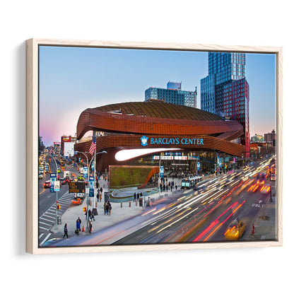 Barclays Center, Stadium Canvas, Sport Art, Framed Canvas Print Wall Art, Floating Frame