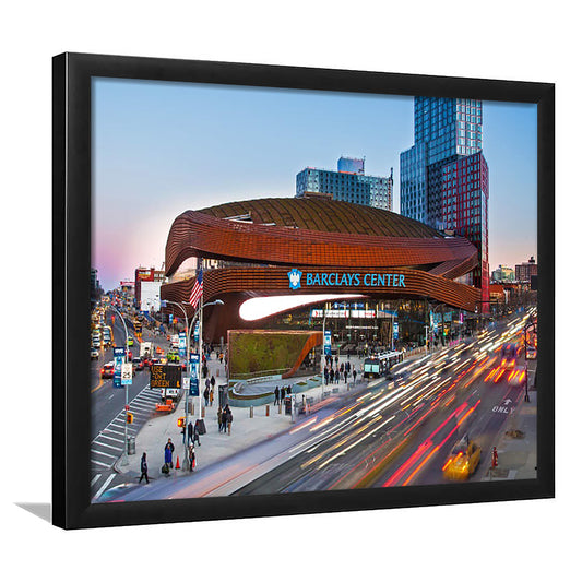Barclays Center, Stadium Canvas, Sport Art, Gift for him, Framed Art Print Wall Decor, Picture Framed