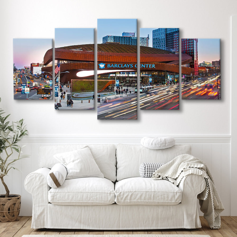 Barclays Center, Stadium Canvas, Sport Art, Gift for him, 5 Panel, Large Canvas, Canvas Print Wall Art