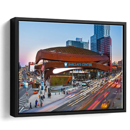 Barclays Center, Stadium Canvas, Sport Art, Framed Canvas Print Wall Art, Floating Frame