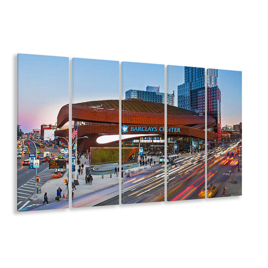 Barclays Center, Stadium Canvas, Sport Art, 5 Panel B, Extra Large Canvas, Canvas Print Wall Art