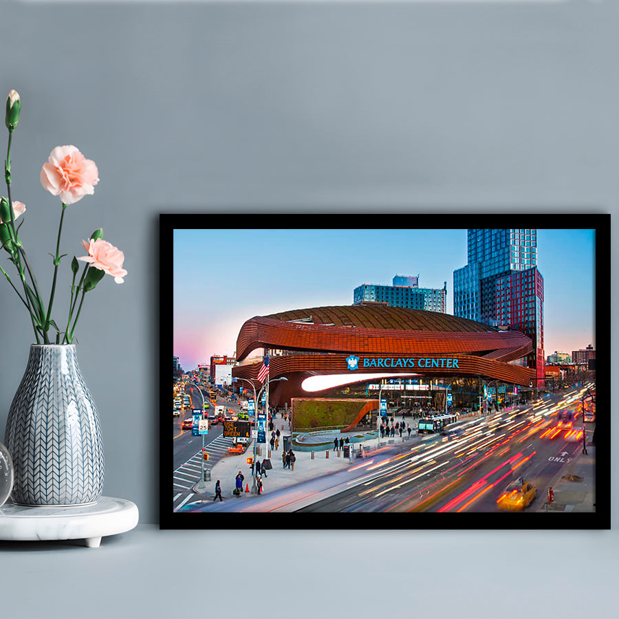 Barclays Center, Stadium Canvas, Sport Art, Gift for him, Framed Art Print Wall Decor, Picture Framed