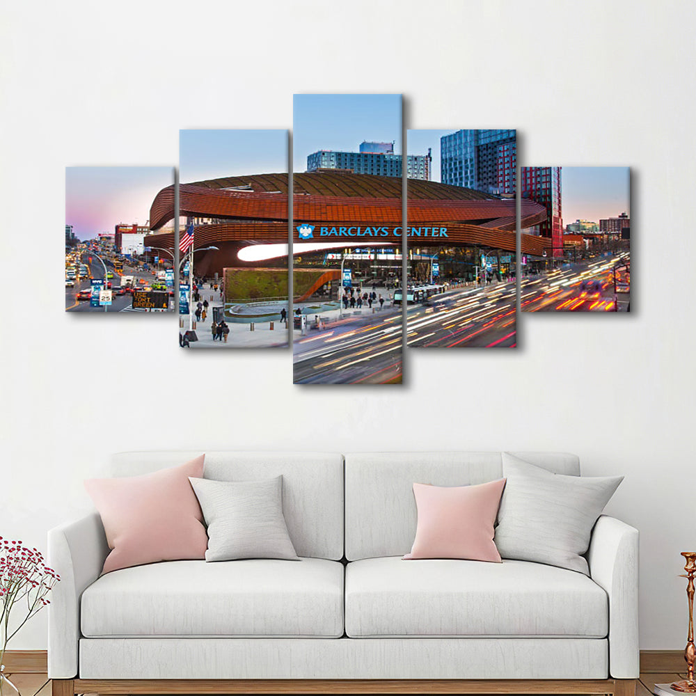 Barclays Center, Stadium Canvas, Sport Art, Gift for him, 5 Panel, Large Canvas, Canvas Print Wall Art