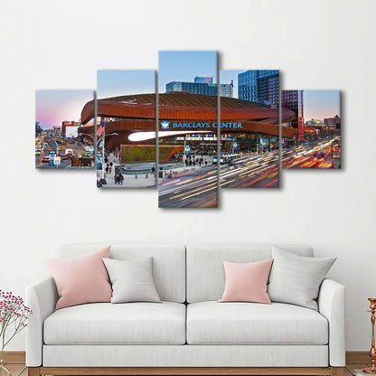 Barclays Center, Stadium Canvas, Sport Art, Gift for him, 5 Panel, Large Canvas, Canvas Print Wall Art