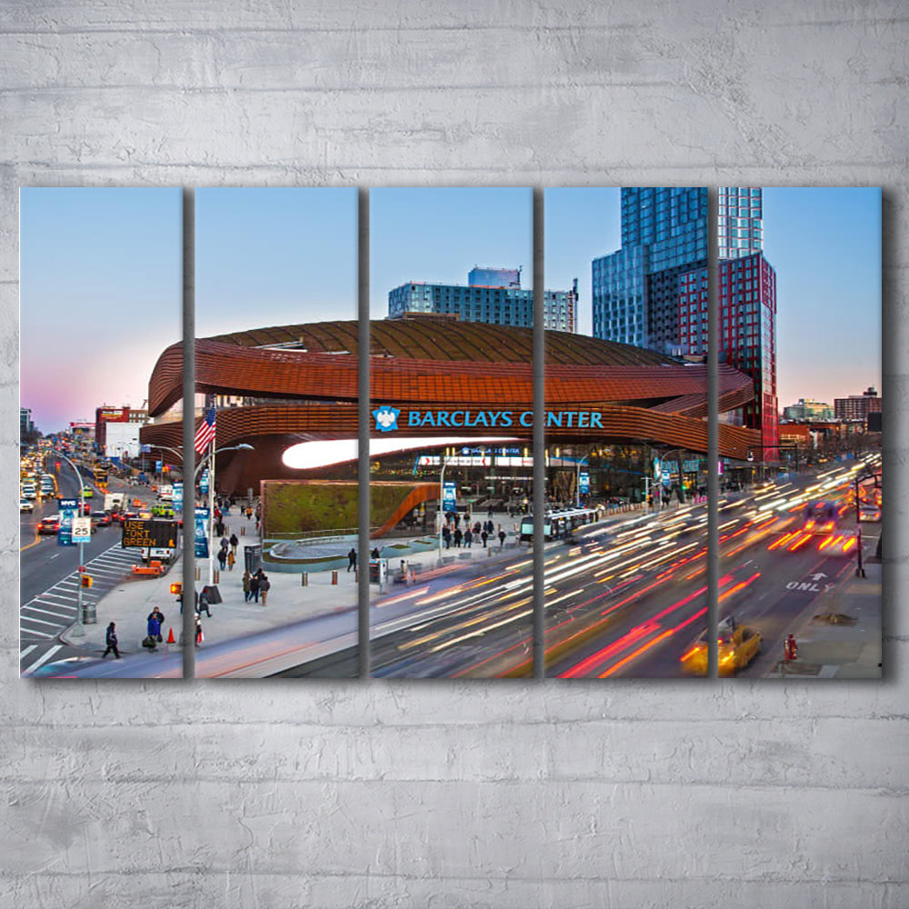 Barclays Center, Stadium Canvas, Sport Art, 5 Panel B, Extra Large Canvas, Canvas Print Wall Art