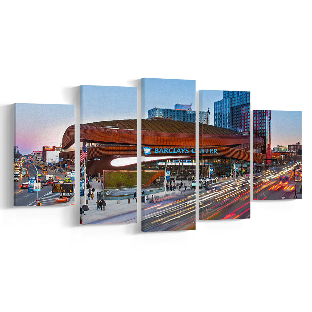 Barclays Center, Stadium Canvas, Sport Art, Gift for him, 5 Panel, Large Canvas, Canvas Print Wall Art