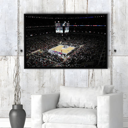 Barclays Center Stadium, Stadium Canvas, Sport Art, Framed Canvas Print Wall Art, Floating Frame