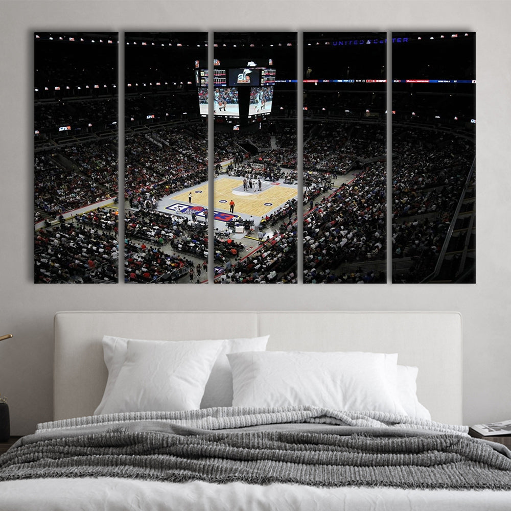 Barclays Center Stadium, Stadium Canvas, Sport Art, 5 Panel B, Extra Large Canvas, Canvas Print Wall Art