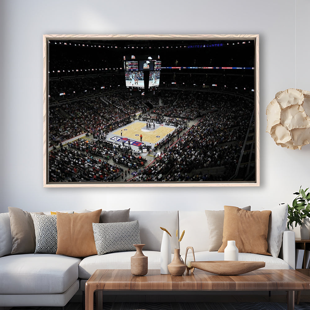Barclays Center Stadium, Stadium Canvas, Sport Art, Framed Canvas Print Wall Art, Floating Frame