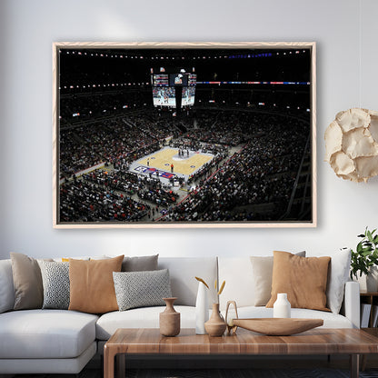 Barclays Center Stadium, Stadium Canvas, Sport Art, Framed Canvas Print Wall Art, Floating Frame