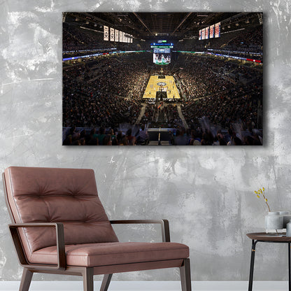 Barclays Sports Center, Stadium Canvas, Sport Art, Gift for him, Man Cave Decor, Art Print, Canvas Print Wall Art