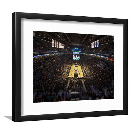 Barclays Sports Center, Stadium Canvas, Sport Art, Gift for him, White Border Framed Art Print Wall Decor