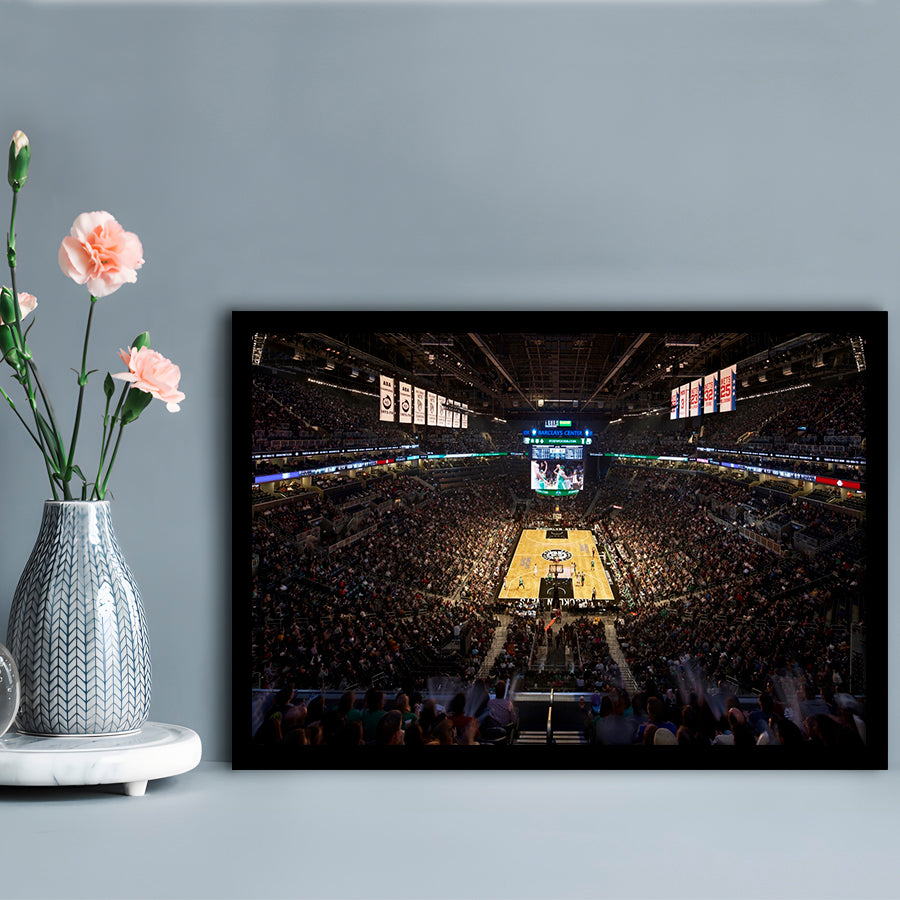 Barclays Sports Center, Stadium Canvas, Sport Art, Gift for him, Framed Art Print Wall Decor, Picture Framed