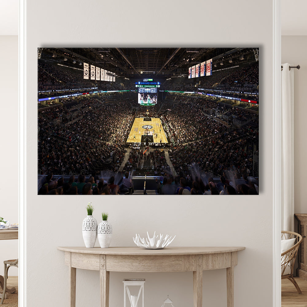 Barclays Sports Center, Stadium Canvas, Sport Art, Gift for him, Man Cave Decor, Art Print, Canvas Print Wall Art