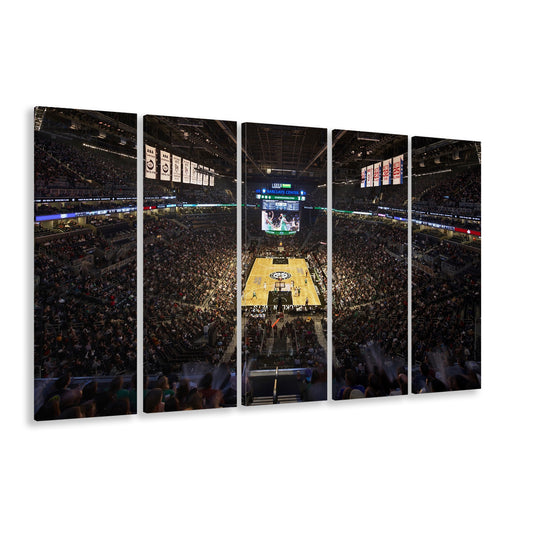 Barclays Sports Center, Stadium Canvas, Sport Art, 5 Panel B, Extra Large Canvas, Canvas Print Wall Art