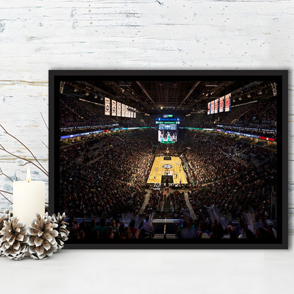 Barclays Sports Center, Stadium Canvas, Sport Art, Framed Canvas Print Wall Art, Floating Frame