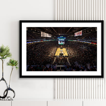 Barclays Sports Center, Stadium Canvas, Sport Art, Gift for him, White Border Framed Art Print Wall Decor