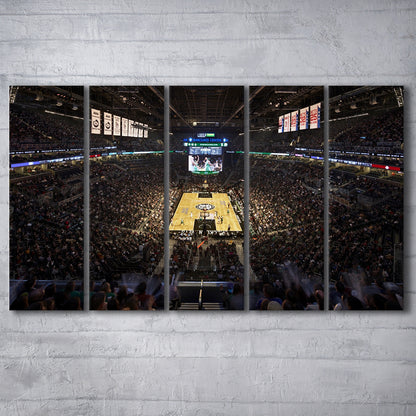 Barclays Sports Center, Stadium Canvas, Sport Art, 5 Panel B, Extra Large Canvas, Canvas Print Wall Art