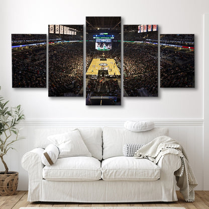Barclays Sports Center, Stadium Canvas, Sport Art, Gift for him, 5 Panel, Large Canvas, Canvas Print Wall Art
