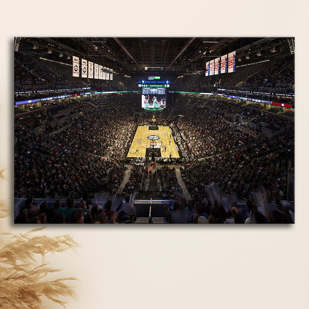 Barclays Sports Center, Stadium Canvas, Sport Art, Gift for him, Man Cave Decor, Art Print, Canvas Print Wall Art
