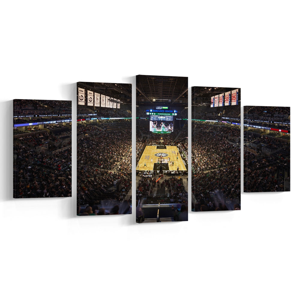 Barclays Sports Center, Stadium Canvas, Sport Art, Gift for him, 5 Panel, Large Canvas, Canvas Print Wall Art