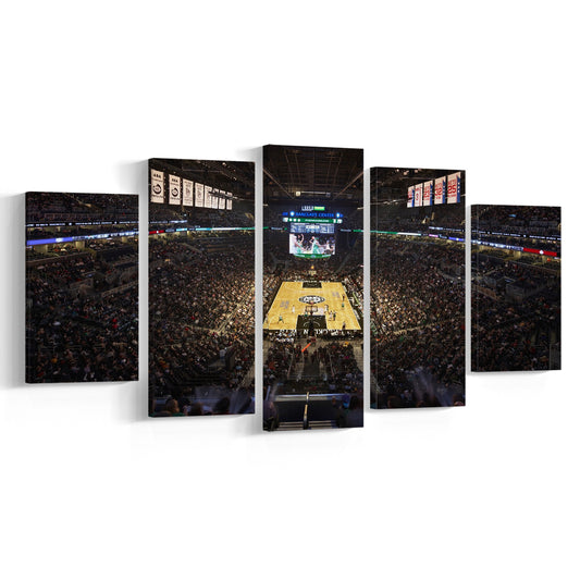 Barclays Sports Center, Stadium Canvas, Sport Art, Gift for him, 5 Panel, Large Canvas, Canvas Print Wall Art