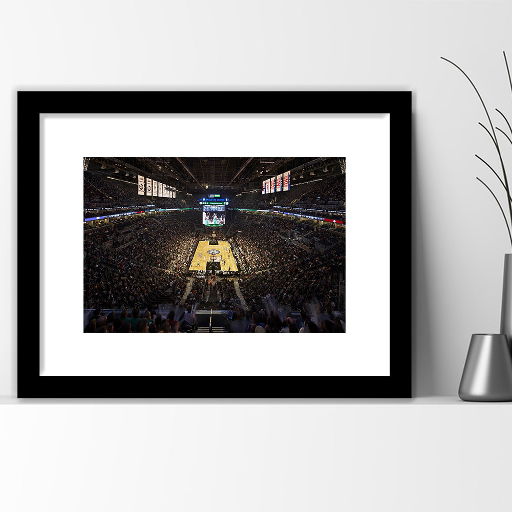 Barclays Sports Center, Stadium Canvas, Sport Art, Gift for him, White Border Framed Art Print Wall Decor