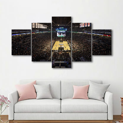 Barclays Sports Center, Stadium Canvas, Sport Art, Gift for him, 5 Panel, Large Canvas, Canvas Print Wall Art