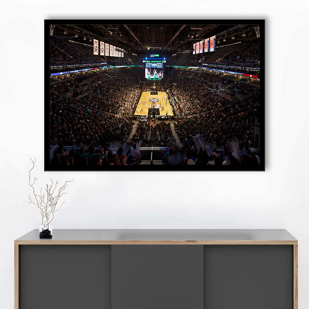 Barclays Sports Center, Stadium Canvas, Sport Art, Gift for him, Framed Art Print Wall Decor, Picture Framed