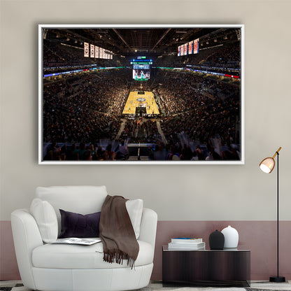 Barclays Sports Center, Stadium Canvas, Sport Art, Framed Canvas Print Wall Art, Floating Frame