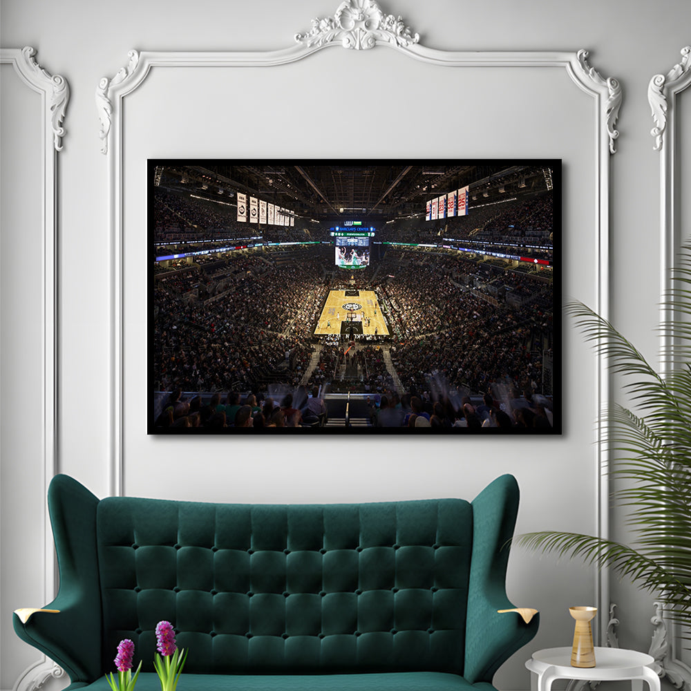 Barclays Sports Center, Stadium Canvas, Sport Art, Gift for him, Framed Art Print Wall Decor, Picture Framed