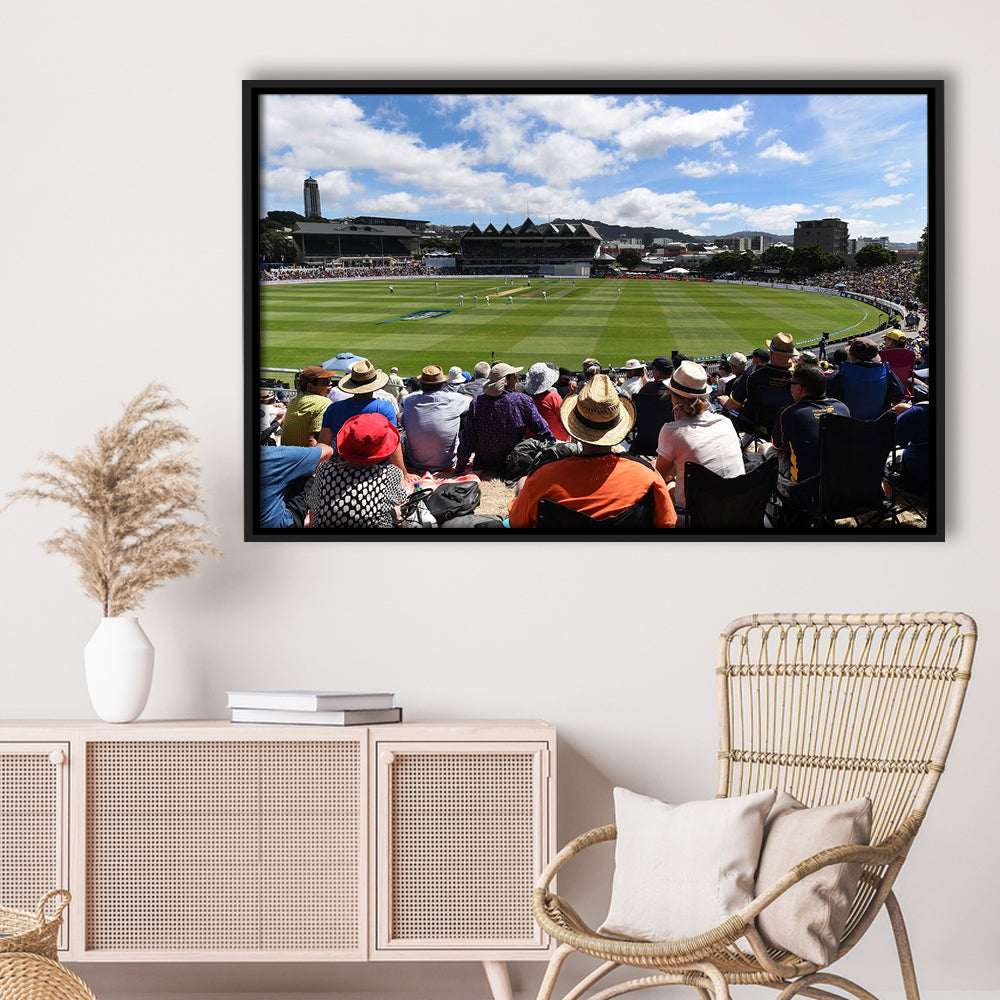 Basin Reserve, Stadium Canvas, Sport Art, Framed Canvas Print Wall Art, Floating Frame