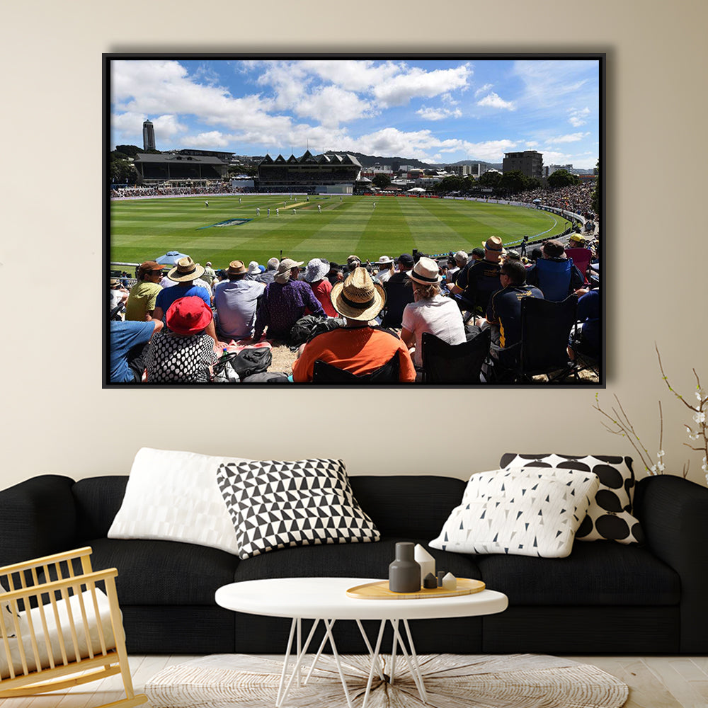 Basin Reserve, Stadium Canvas, Sport Art, Framed Canvas Print Wall Art, Floating Frame