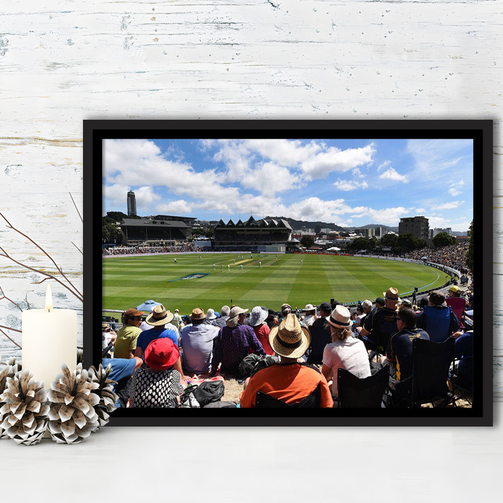 Basin Reserve, Stadium Canvas, Sport Art, Framed Canvas Print Wall Art, Floating Frame
