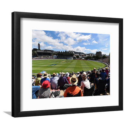 Basin Reserve, Stadium Canvas, Sport Art, Gift for him, White Border Framed Art Print Wall Decor