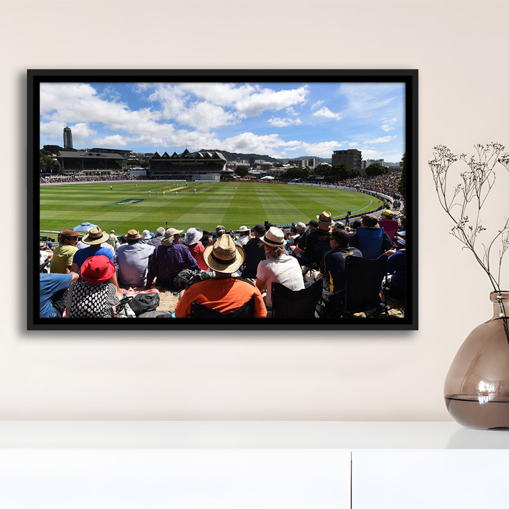 Basin Reserve, Stadium Canvas, Sport Art, Framed Canvas Print Wall Art, Floating Frame