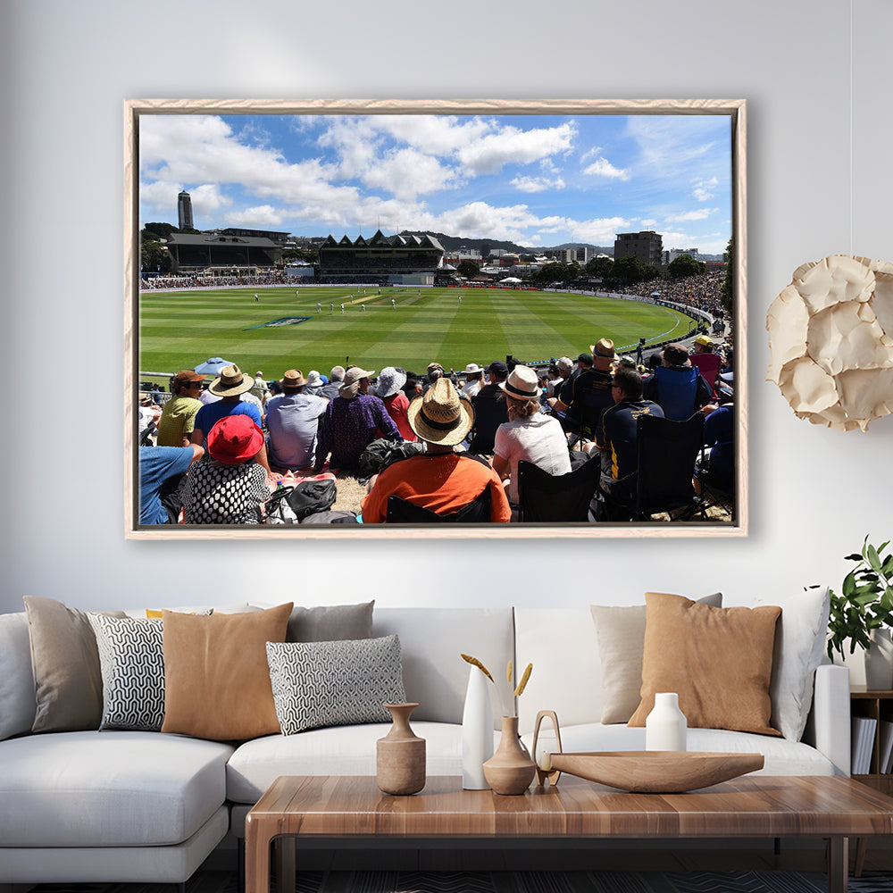 Basin Reserve, Stadium Canvas, Sport Art, Framed Canvas Print Wall Art, Floating Frame