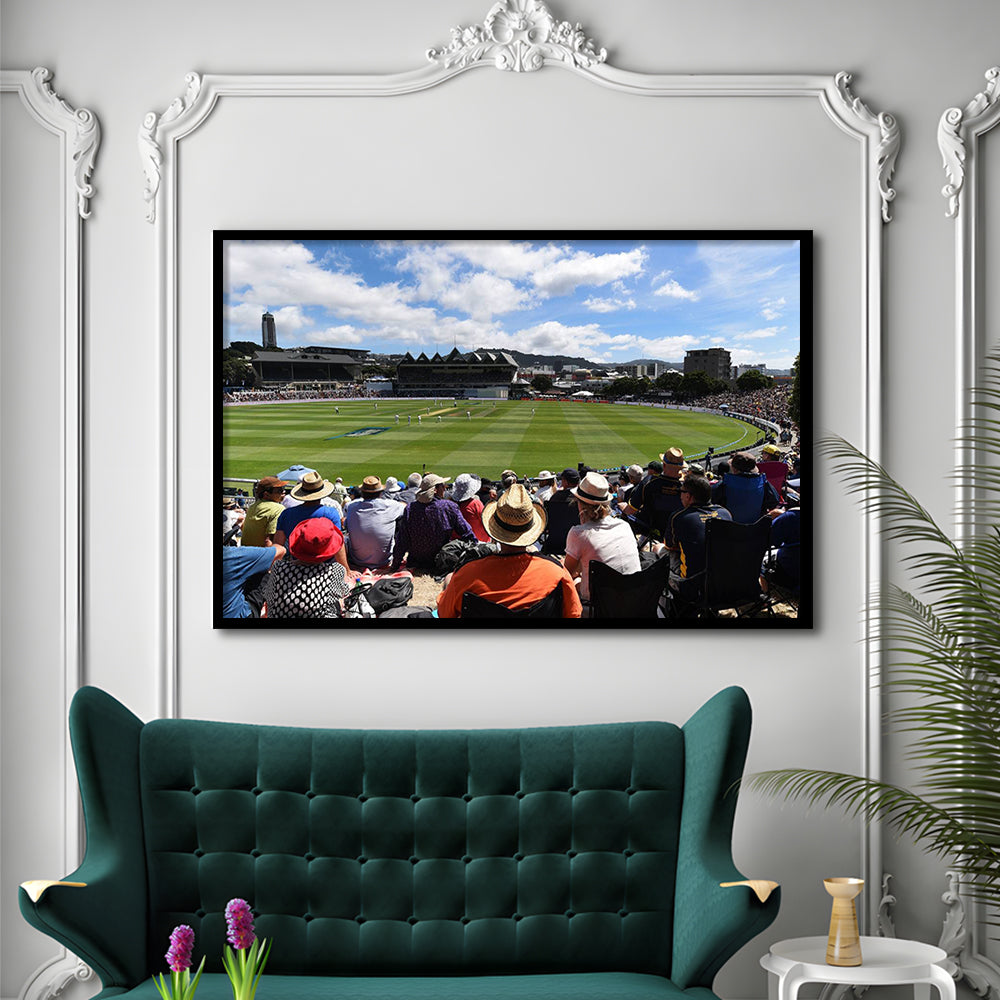 Basin Reserve, Stadium Canvas, Sport Art, Gift for him, Framed Art Print Wall Decor, Picture Framed