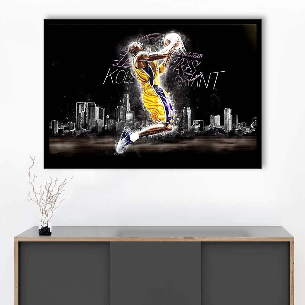 Basketball  #24 Lakers Art Print, Framed Art Print Wall Decor, Neon Art Print, Picture Framed