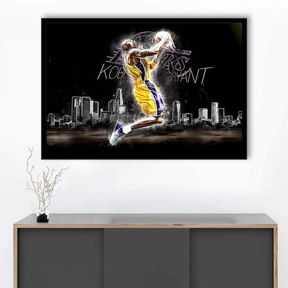 Basketball  #24 Lakers Art Print, Framed Art Print Wall Decor, Neon Art Print, Picture Framed