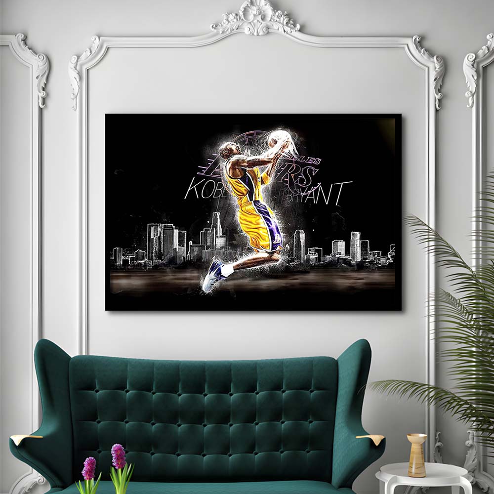 Basketball  #24 Lakers Art Print, Framed Art Print Wall Decor, Neon Art Print, Picture Framed