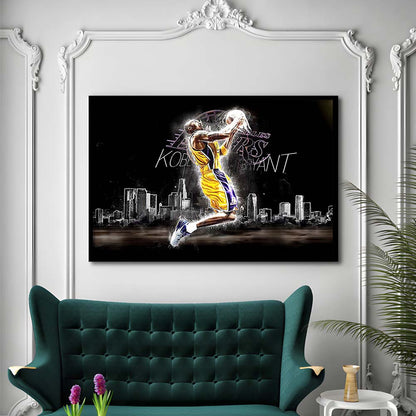 Basketball  #24 Lakers Art Print, Framed Art Print Wall Decor, Neon Art Print, Picture Framed