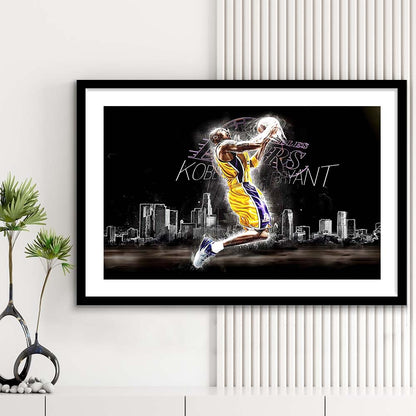 Basketball  #24 Lakers Art Print, Framed Art Print Wall Decor, White Border, Framed Picture
